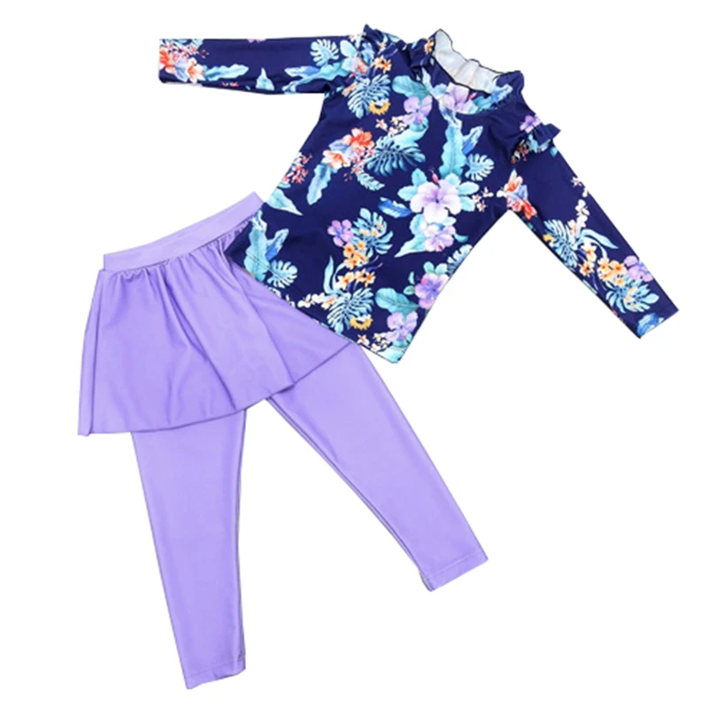 

Little Girl Full Body Rash Guard Children Swimwear Long Sleeve UV Protection UPF50+ Sunsuit 3-11Y Girl Swimsuit Swimming Suit