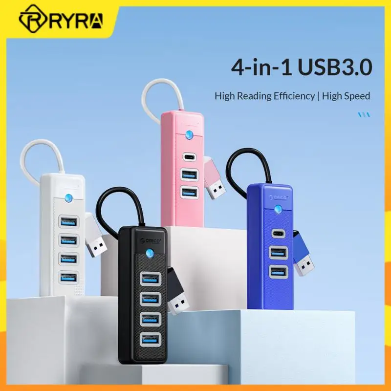 

RYRA USB HUB 4 порта USB 3,0 5 Гбит/с высокоскоростной многотипный C сплиттер OTG адаптер для настольного ПК ноутбука адаптер USB HUB