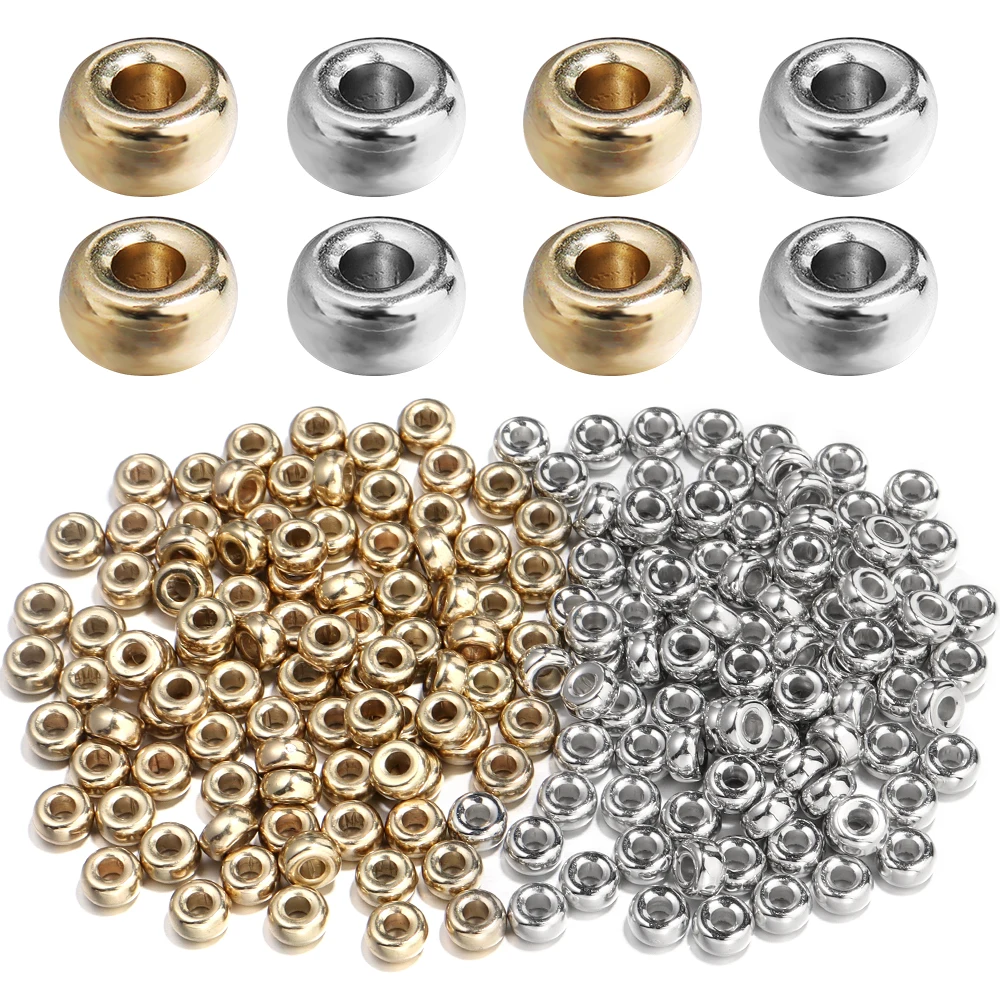 

100pcs/Lot 8mm Gold Color CCB Abacus Beads for Jewelry Making Plastic CCB Beads Big Hole Spacer Beads DIY Bracelet Necklace