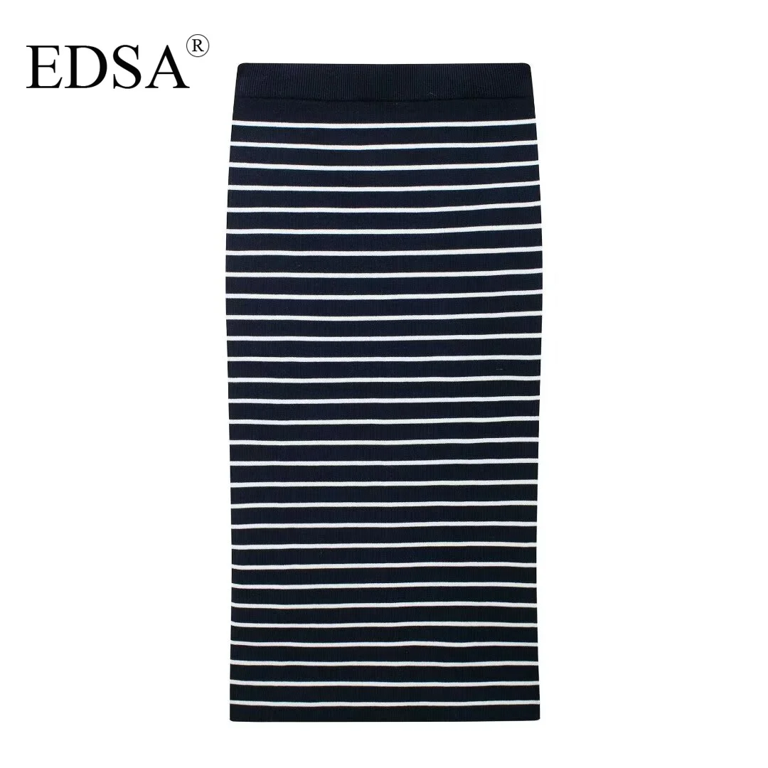 EDSA Женское Трикотажное Платье В Полоску Комплект Из 2 Предметов Кардиган С