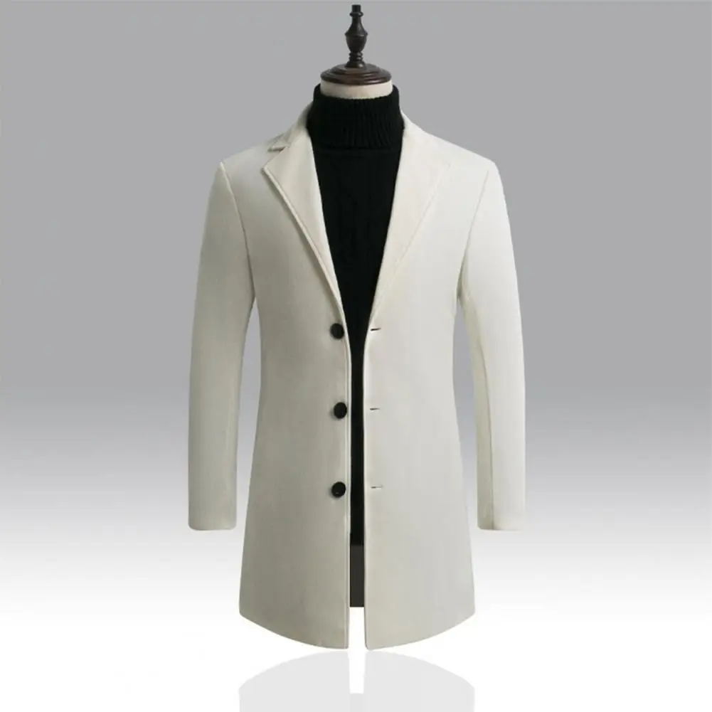 

Тренчкот мужской средней длины, стильная мягкая однотонная куртка на пуговицах, с длинным рукавом, уличная одежда