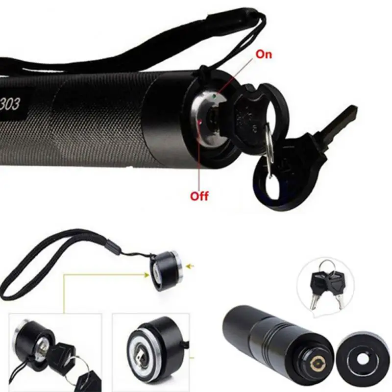 Высокомощная лазерная указка с регулируемым фокусом зеленая 303 уличный прицел