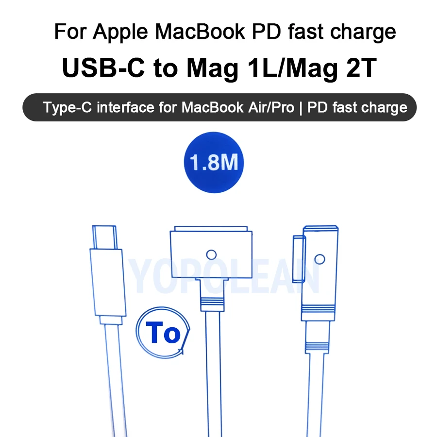 USB C Тип Femal для Magsaf * 1 2 Кабель-адаптер MacBook Air A1436 A1465 A1466 45 Вт 60 зарядный конвертер T