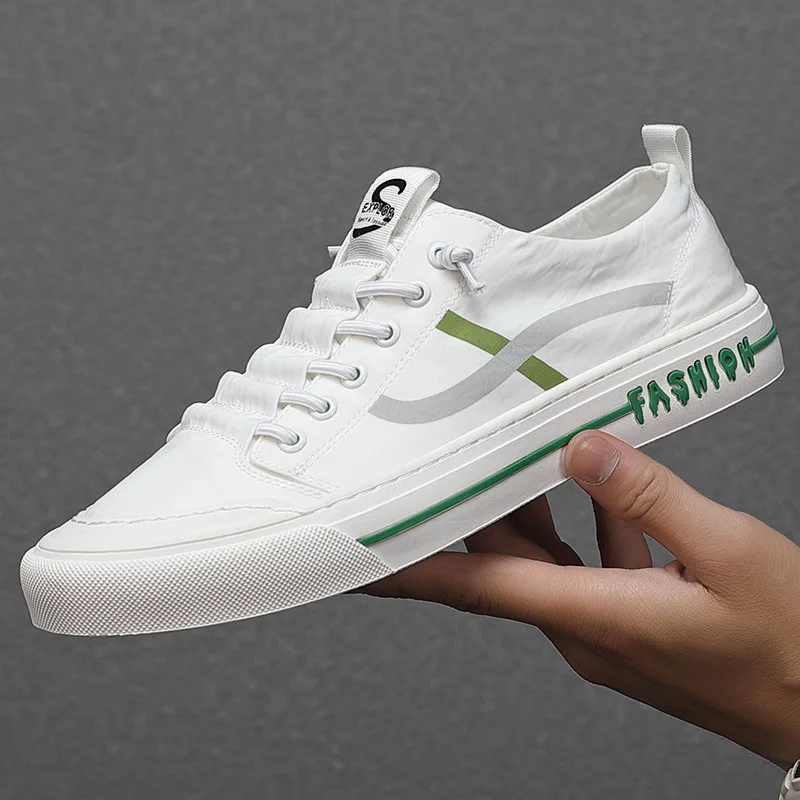 

AB Men's Ice Silk Canvas Shoes New Korean Trend Versatile Man Casual Sneakers Comfortable Non-Slip Walking Zapatillas for Mens
