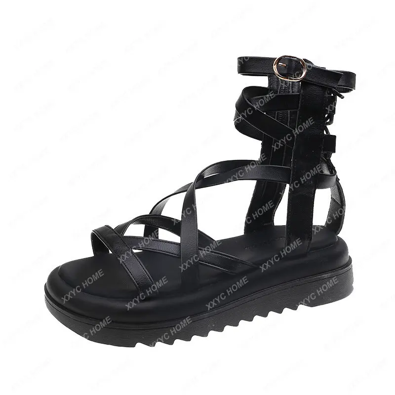 

Женские блестящие туфли с открытым носком на плоской подошве, повседневные универсальные туфли с высоким верхом в римском стиле, пляжные удобные тапочки с открытым носком