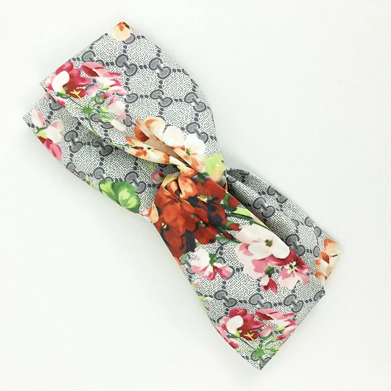

Women Twisted Headbands Silk Satin Headband Vintage Cross Knot Elastic Hair Bands Soft Print Girls Hairband Hair Accessories