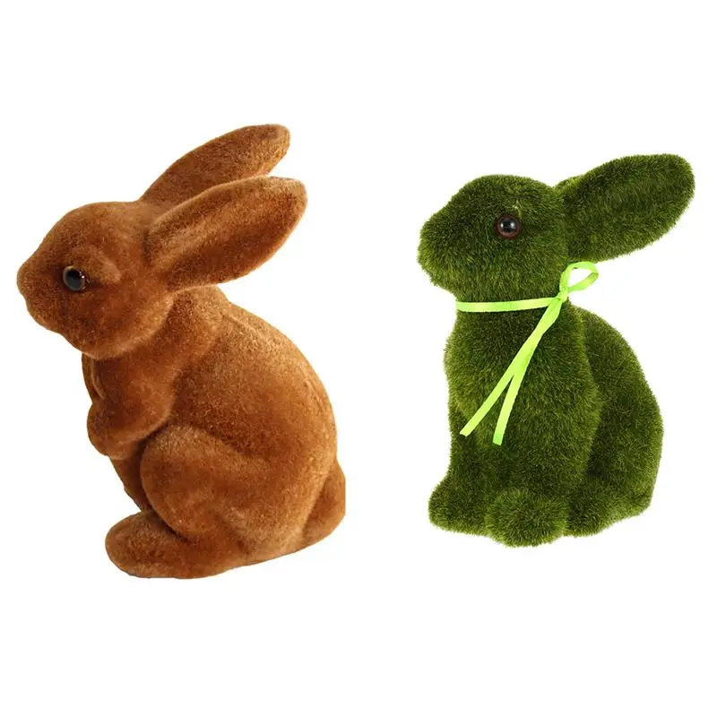 

2 Pcs Easter Crafts Decorative Miniatures Lovely Garden Decorations (L, M)