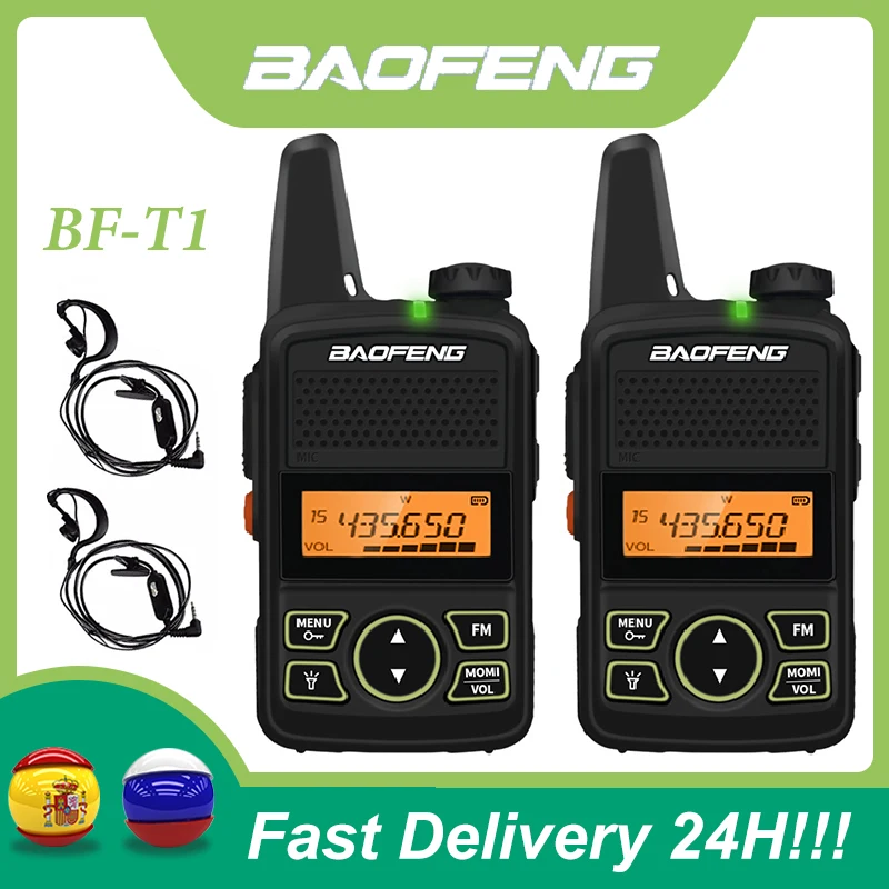 

2/4pcs Original Baofeng BF-T1 Mini Walkie Talkie UHF 400-470MHz Ham CB Radio Station Amateur Kids Radio hf Transceiver Intercom