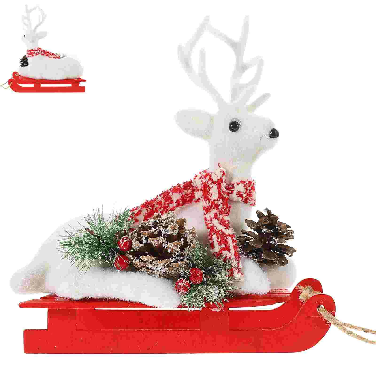 

Deer Decor Reindeer Christmas Small Sculpture Tabletop Centerpiece Decorations Home Decors Figurine Elk Statue