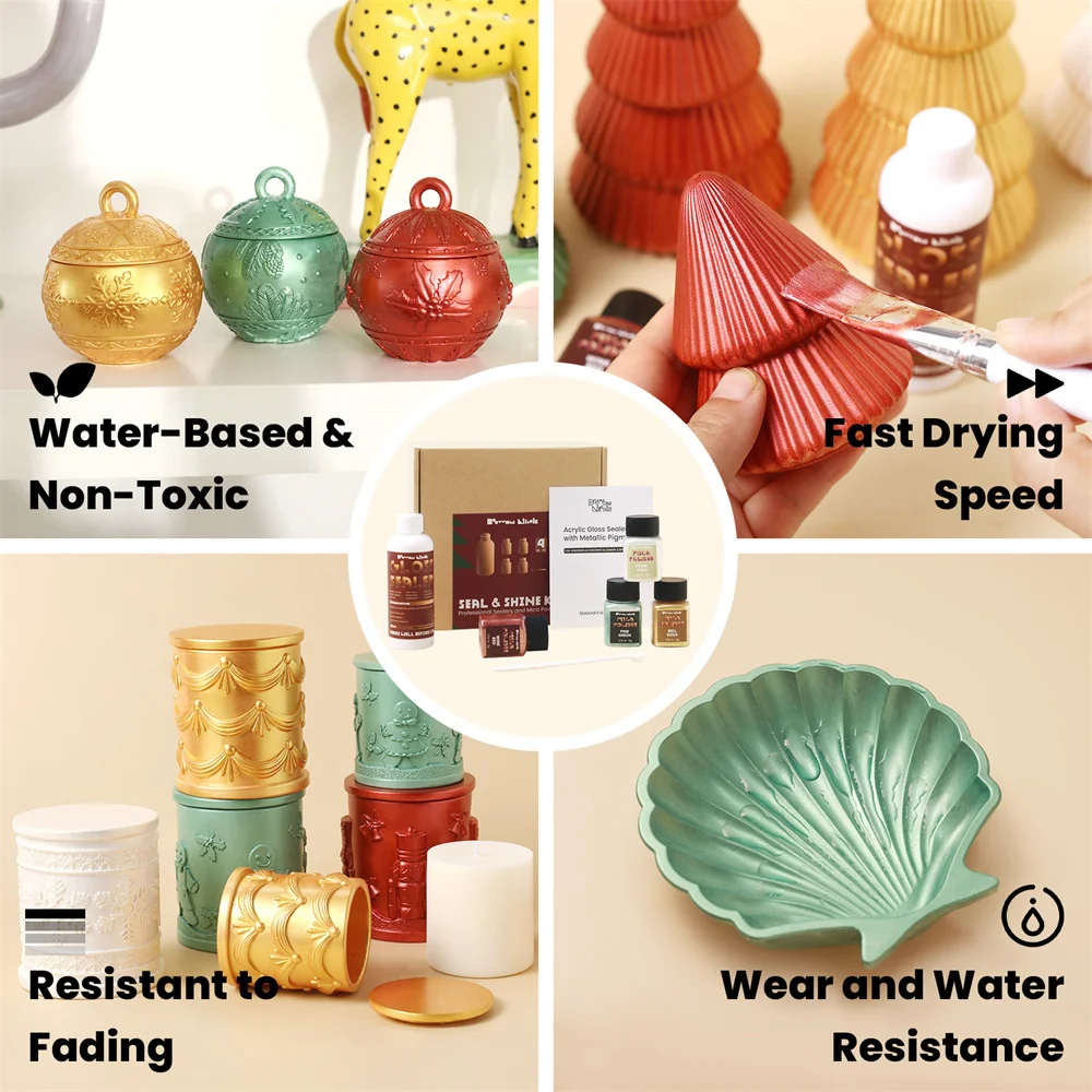 Рождественский водонепроницаемый блестящий цветной акриловый глянцевый