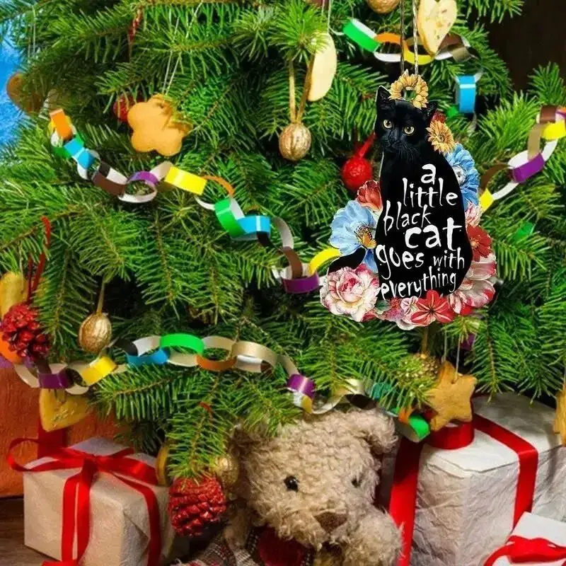 Очаровательное Рождественское Украшение С Кошачьим Дизайном Защита От Грязи 2D