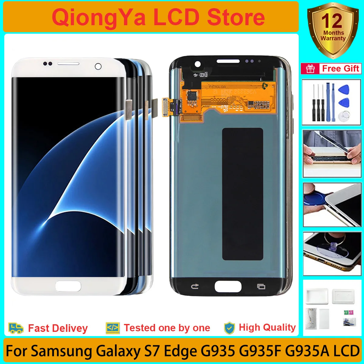 Протестированный Оригинальный дисплей 5,5 дюйма s7 edge для SAMSUNG Galaxy S7 Edge G935 SM-G935F G935A G935FD, ЖК-дисплей с сенсорным экраном и дигитайзером в сборе Протестированный Оригинальный дисплей 5,5 дюйма s7 edge для SAMSUNG Galaxy S7 Edge G935 SM-G935F G935A G935FD, ЖК-дисплей с сенсорным экраном и дигитайзером в сборе