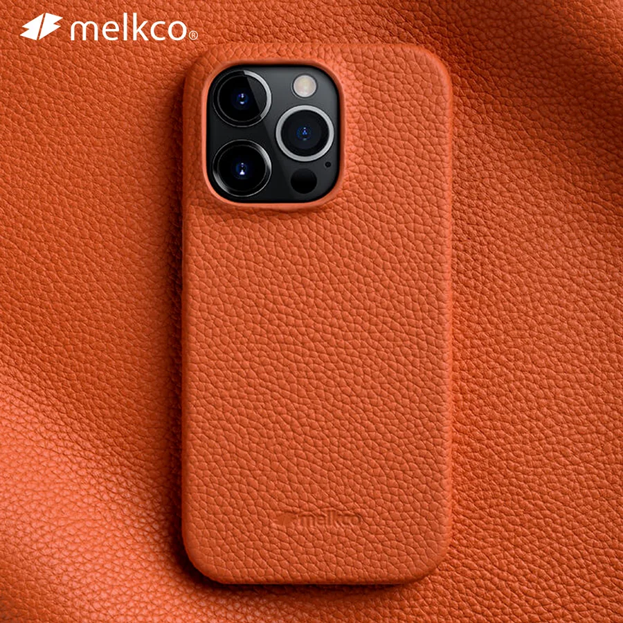 

Melkco Premium Genuine Leather Case for iPhone 14 Pro Max 12 13 11 Luxury Business Fashion Cowhide Phone Armor Back Cover