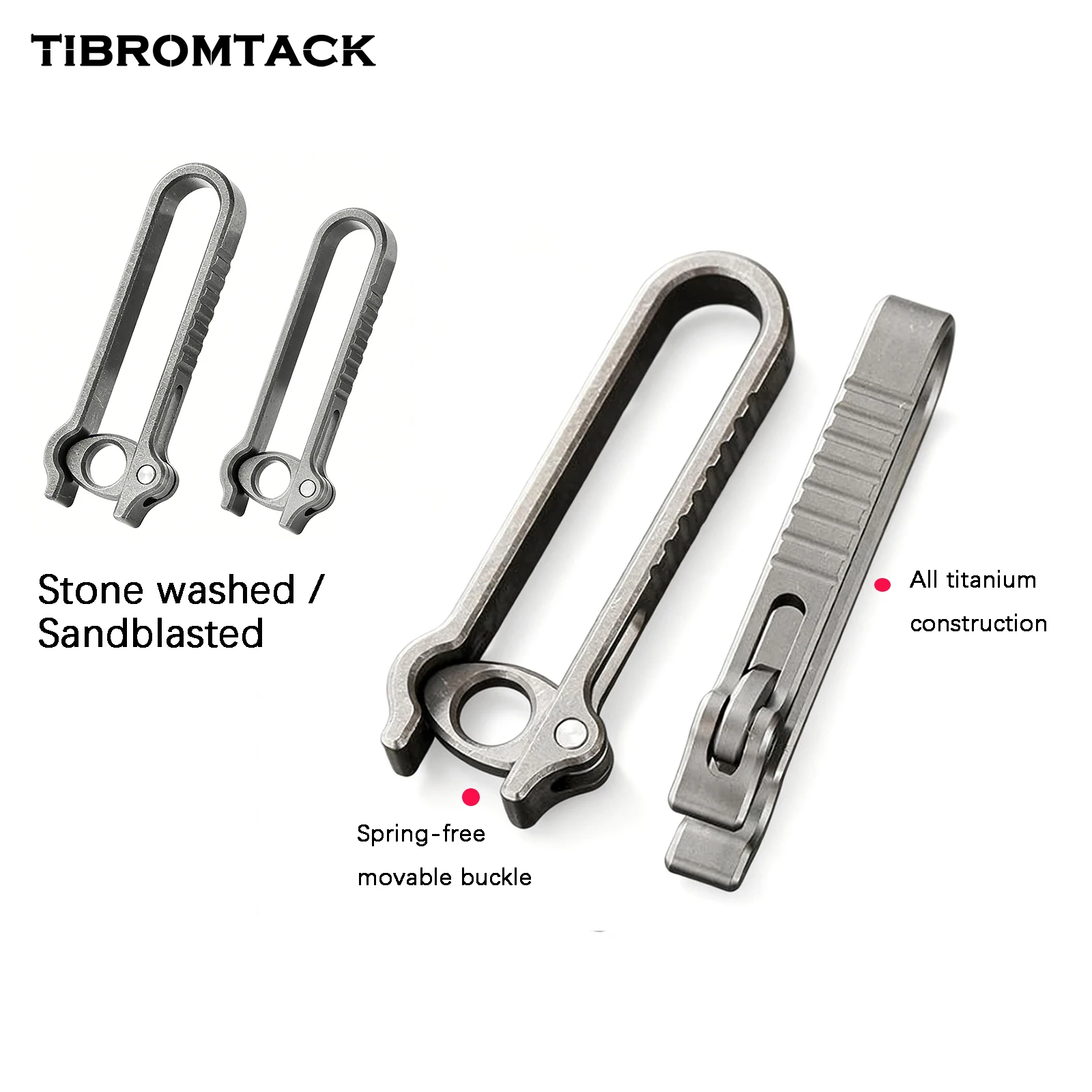 Зажим для ключей TIBROMTACK из титанового сплава, зажим для ключей на ремень с быстросъемной пряжкой, легкий, высокопрочный (58×21×6 мм10,3 г) (art.: 3920d8a0c141b) - 3920d8a0c141b