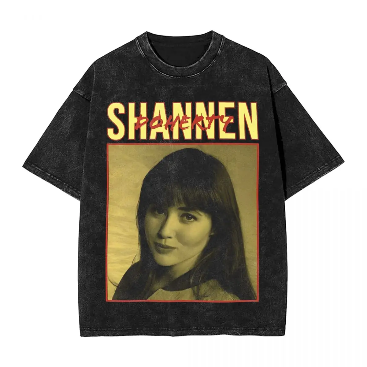 Футболки Shannen Doherty в стиле хип-хоп Промытые футболки из 100% хлопка новинка для