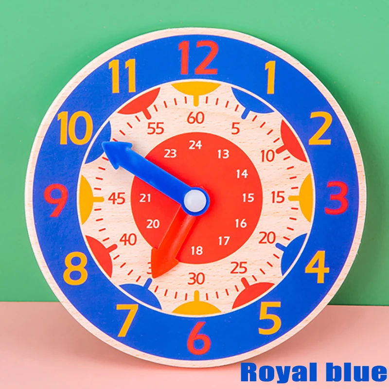 

Kids Montessori Wooden Clock Toys Time Learning Aids Hour-minute-second Cognitive Puzzle Early Preschool Teaching Aids