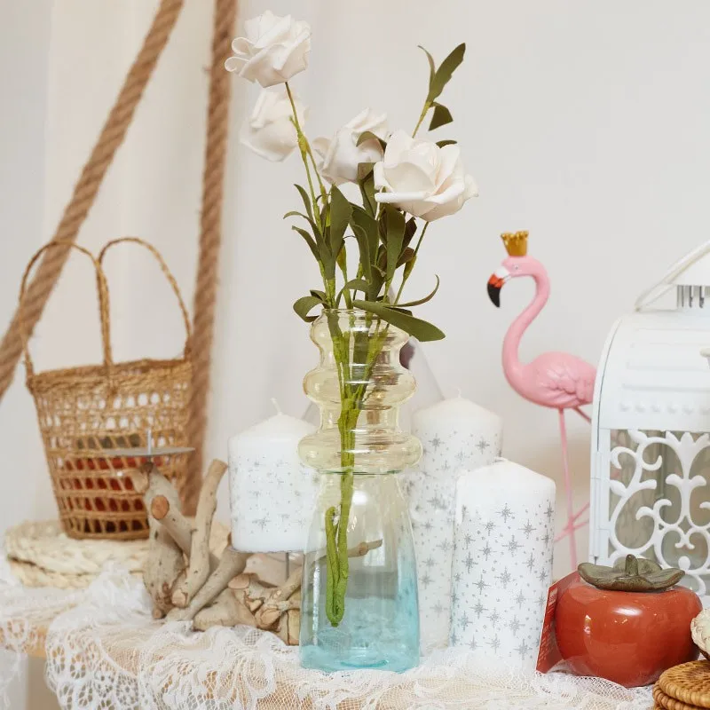 

Glass Vase Home Decore Flowerpot Living Room Decoration Container Stained Glass Vase Restaurant Flower Arrangement Ornaments