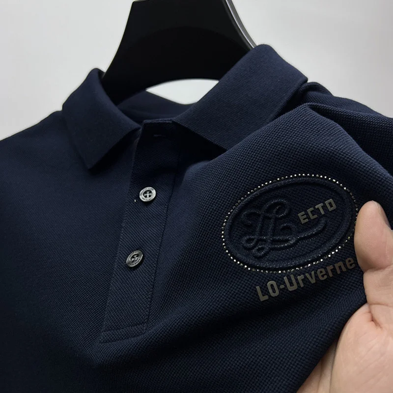 

Brand embroidery 100% cotton polo shirt men's short sleeved summer high-end fashion lapel T- luxury casual Paul