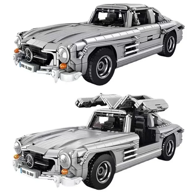 

MOC Classic Retro Vehicle 300SL Gullwing Coupé 10002 Car Model Bricks Set Creative Building Blocks Toys Kids Gifts