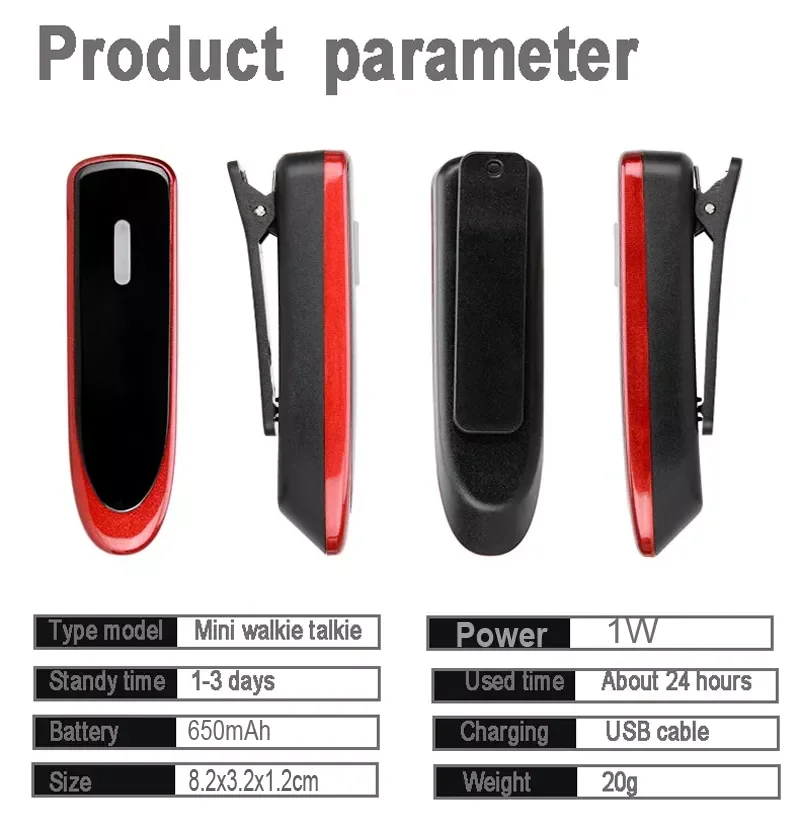 Walkie Talkie Lavalier Mini Wireless radio for Restaurant Hairdresser Beauty Salon Hotel Small Ear Hook Intercom