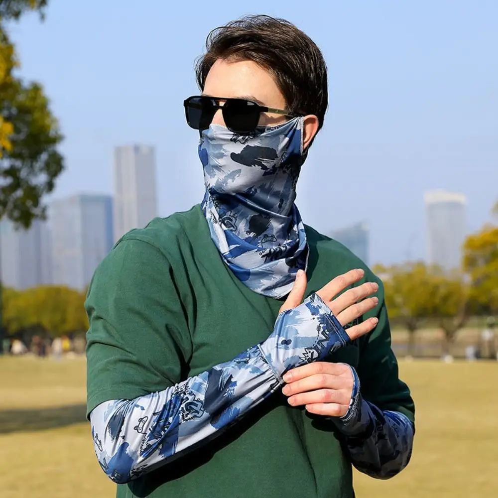 Сплошной цвет маска из ледяного шелка крышка для лица защита от ультрафиолета