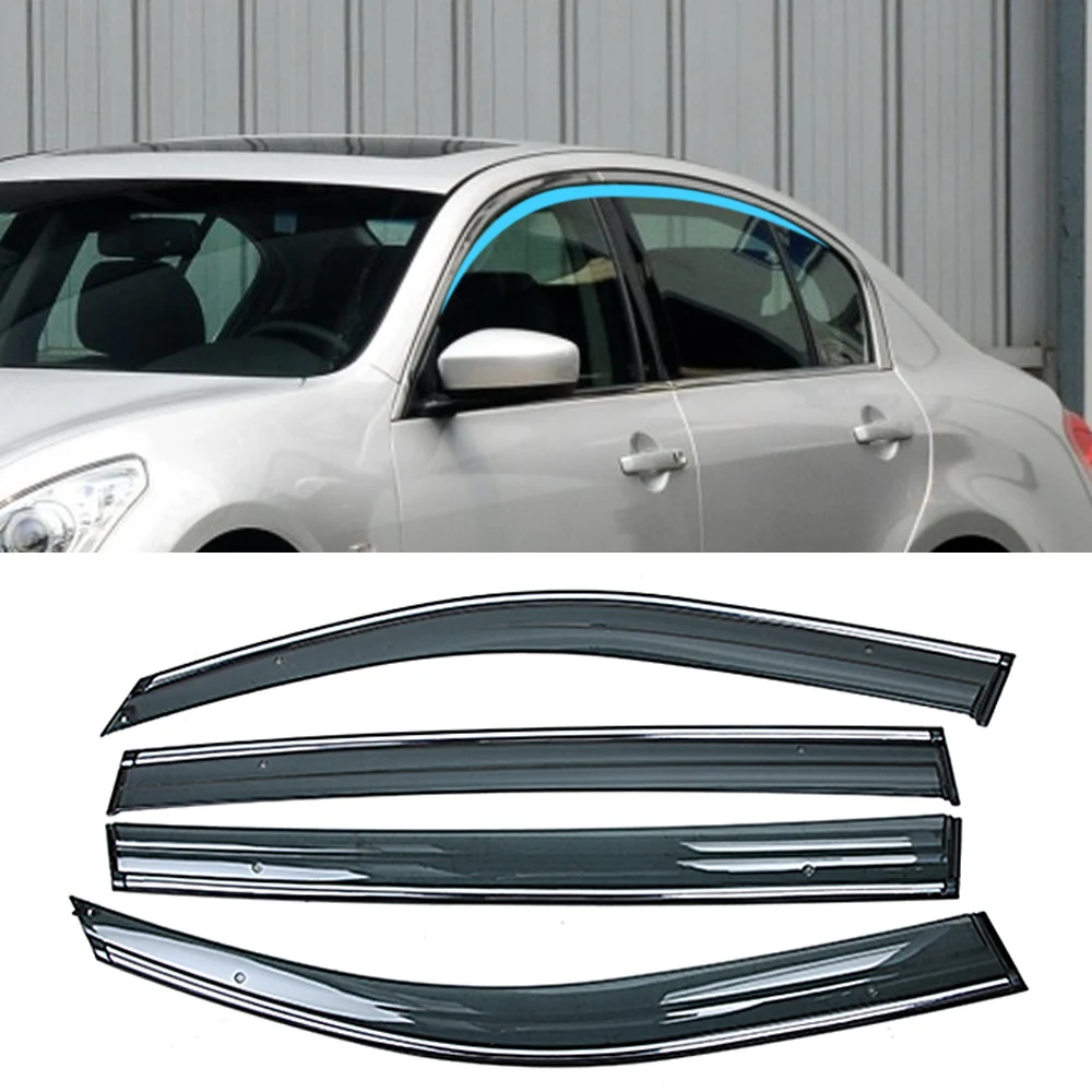 

For Infiniti G-series G25 G35 G37 Q40 V36 2007-2015 Car Window Sun Rain Shade Visors Shield Shelter Protector Cover Trim Frame