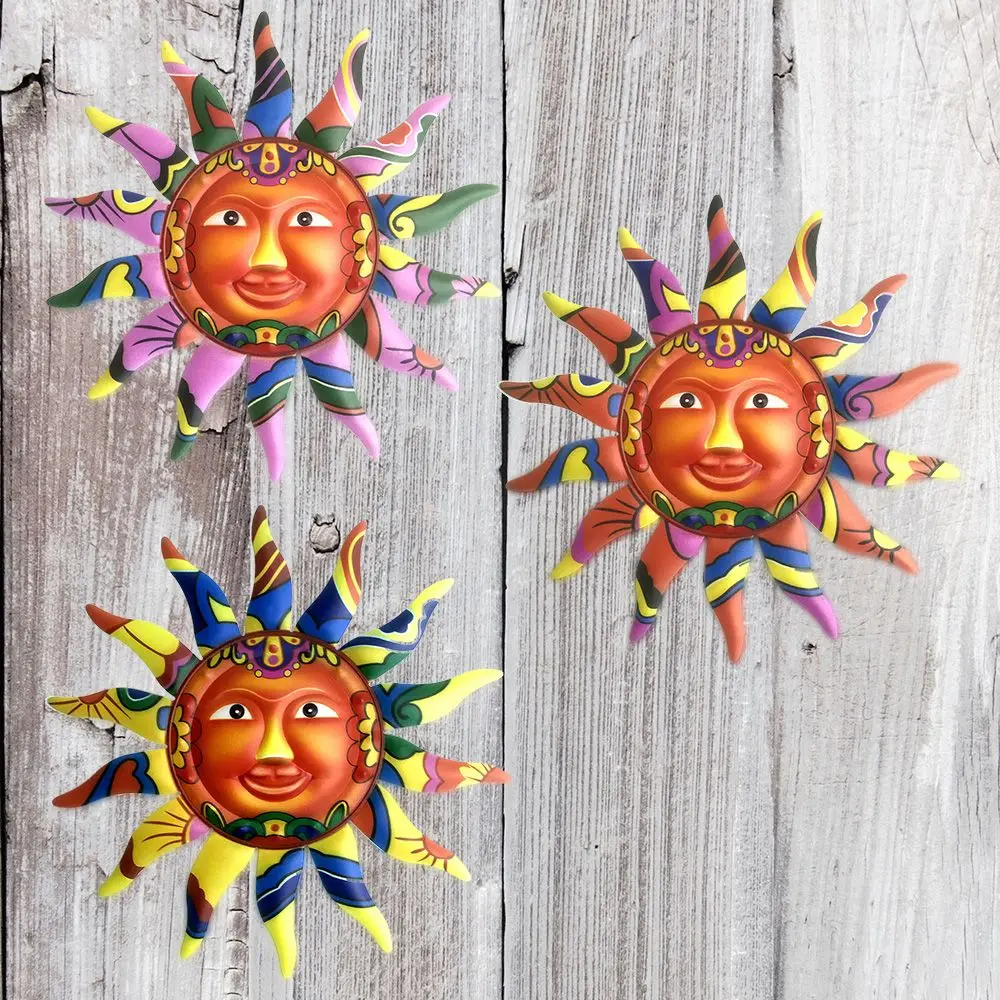 

Porch Indoor Outdoor Sculpture Home Decoration Garden Craft Wall Hanging Metal Sun Ornament Iron Art