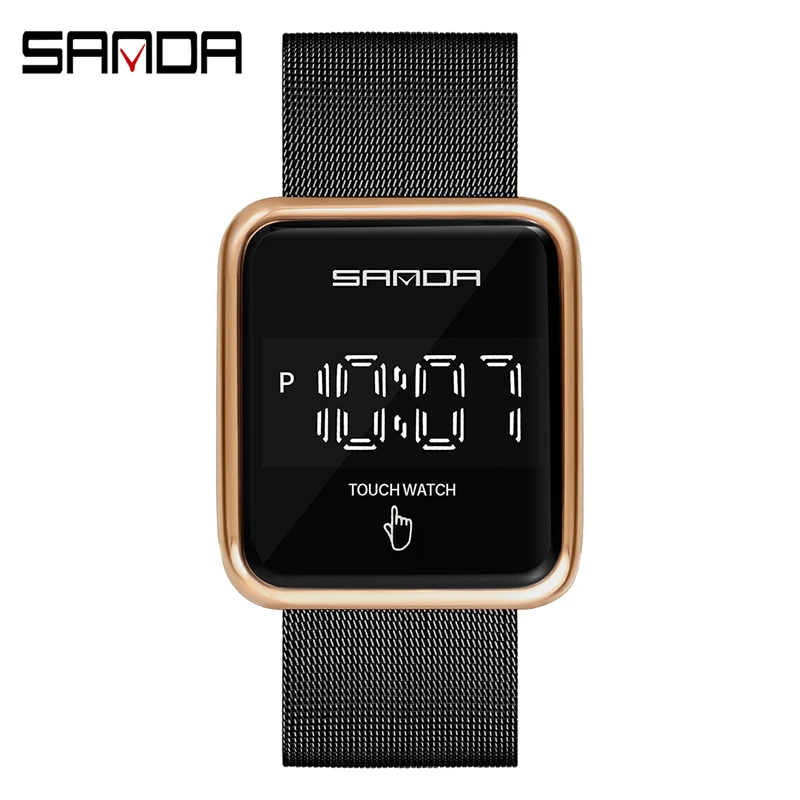 

Men's Sports Watches Led Electronic Clock Men Digital Wrist Watch Bracelet Femme Touch Screen Relogio Watch SANDA 8008