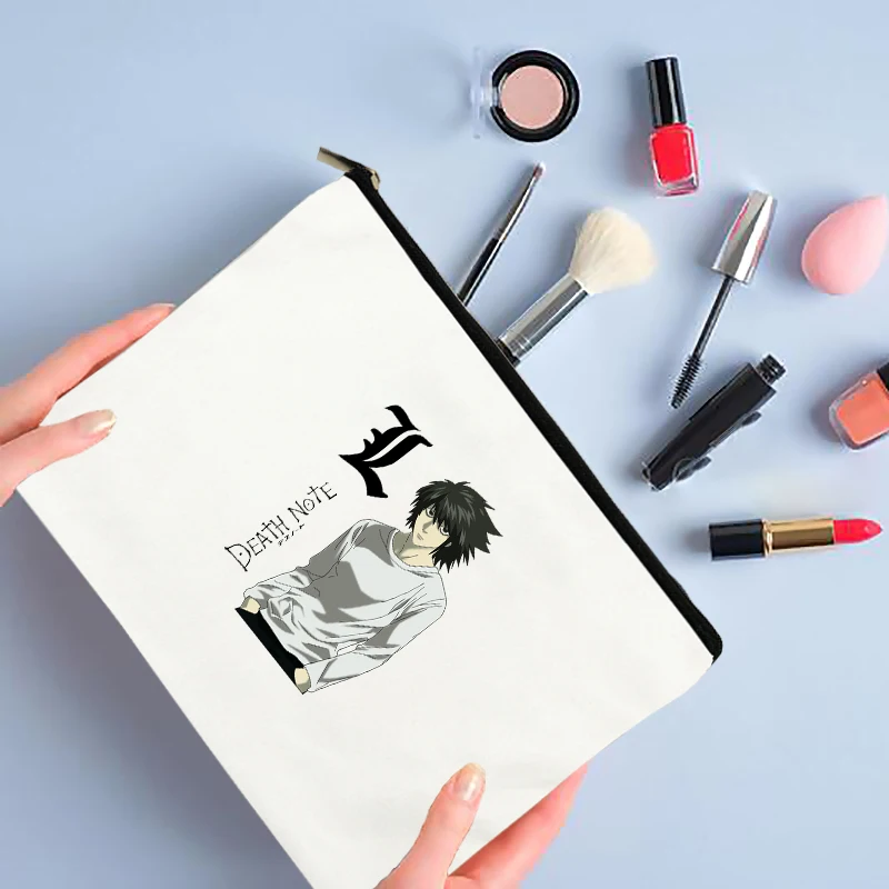 

Death Note L Cosmetic Bag Cosmet for Woman Organizer Female Makeup Mini Organizer Bag Women's Kawaii Makeup Pouch Free Shipping
