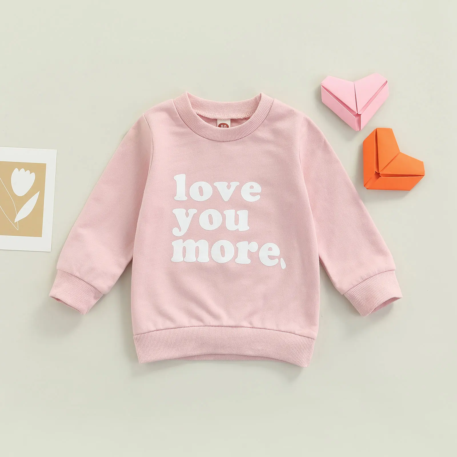 

1-4 Years Letter Kid Sweaters Children's Clothing Toddler Girls Letter Print Pullovers Cute Long Sleeve Round Neck Sweatshirts