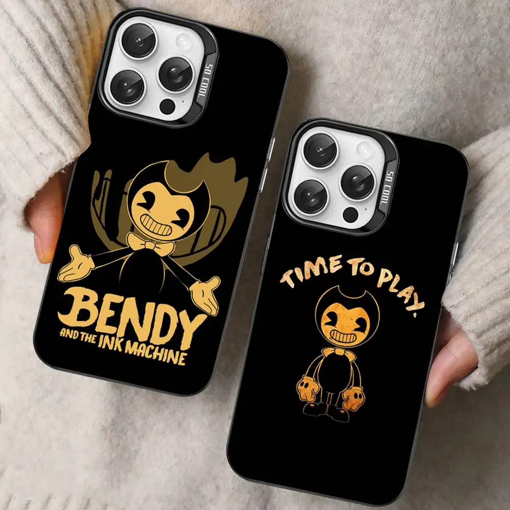 Классический чехол для телефона B-Bendy And The I-Ink M-Machine для iPhone 17 16 15 14 11 12 13 Pro Max Plus Pro, цветной, серебристый (art.: 3920db58ae293) - 3920db58ae293