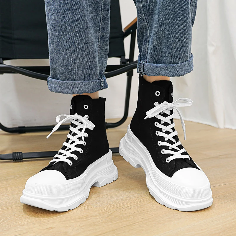 Damyuan 2022  Winter Woman Black Boots Size39-44 Chaussure Femme Women Heightening Boots Sneakers Canvas Casual luxury  Shoes