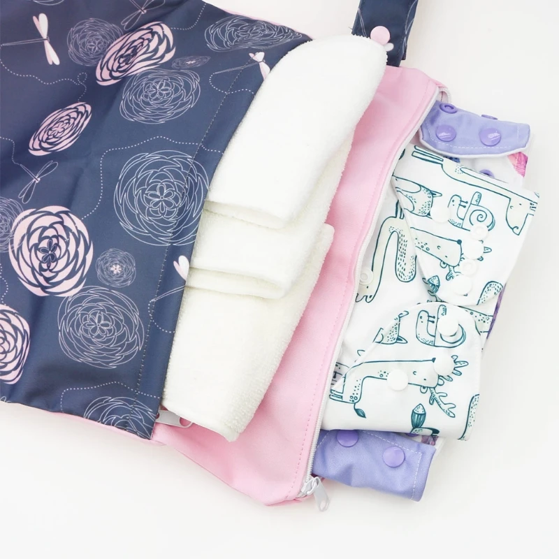 3 PCS Wet Dry Bags for Cloth Diapers Nappy Daycare Organiser Storage Waterproof Washable Reusable |