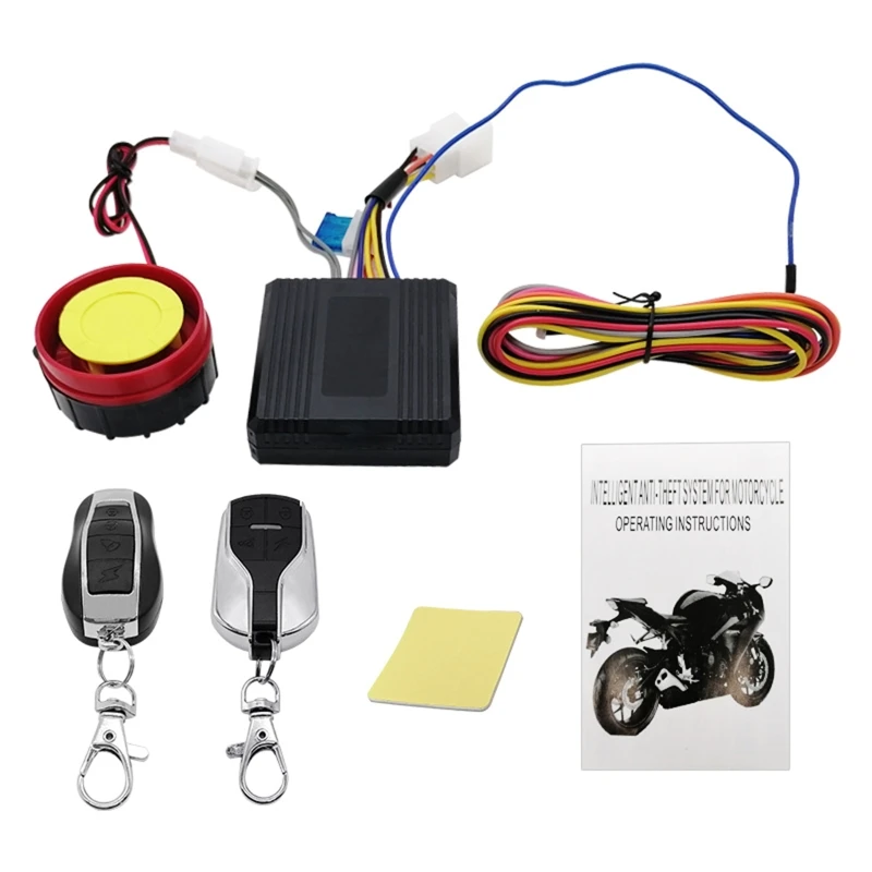

Wireless Alarm System Motorcycle Bicycle Bike Anti Theft Security Burglar Double Remote Control Warner Horn 125db D7YA