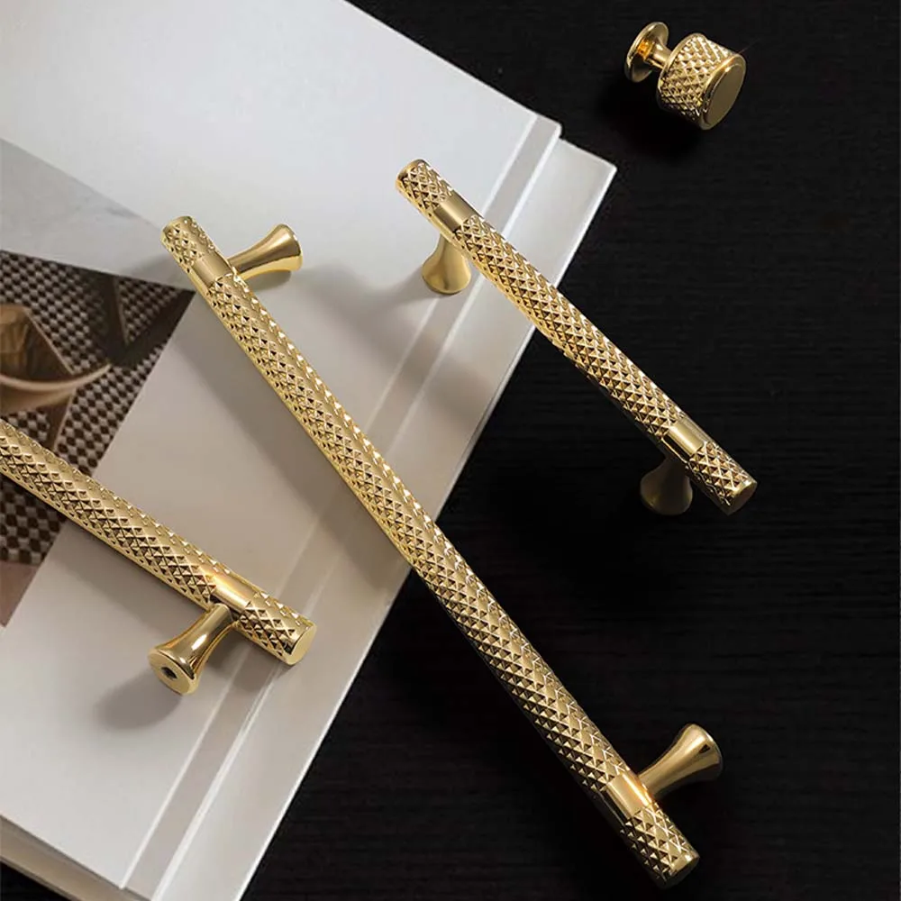 

High-grade Minimalist Cabinet Door Handle Round Golden Light Luxury Wardrobe Zinc Alloy Hardware Handle Knobs for Dresser Drawer