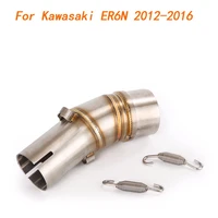 escape motorcycle exhaust mid connect tube middle link pipe stainless steel exhaust system for kawasaki er6n 2012 2016