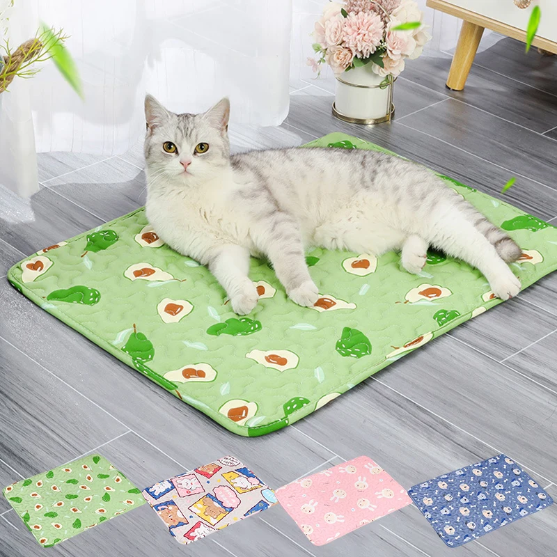 New S-2XL Pet Dog Cat Mat Cooling Summer Pad Mat Breathable Blanket Sofa For Dog Cat Sleeping Washable Pet Dog Bed Cat Mats