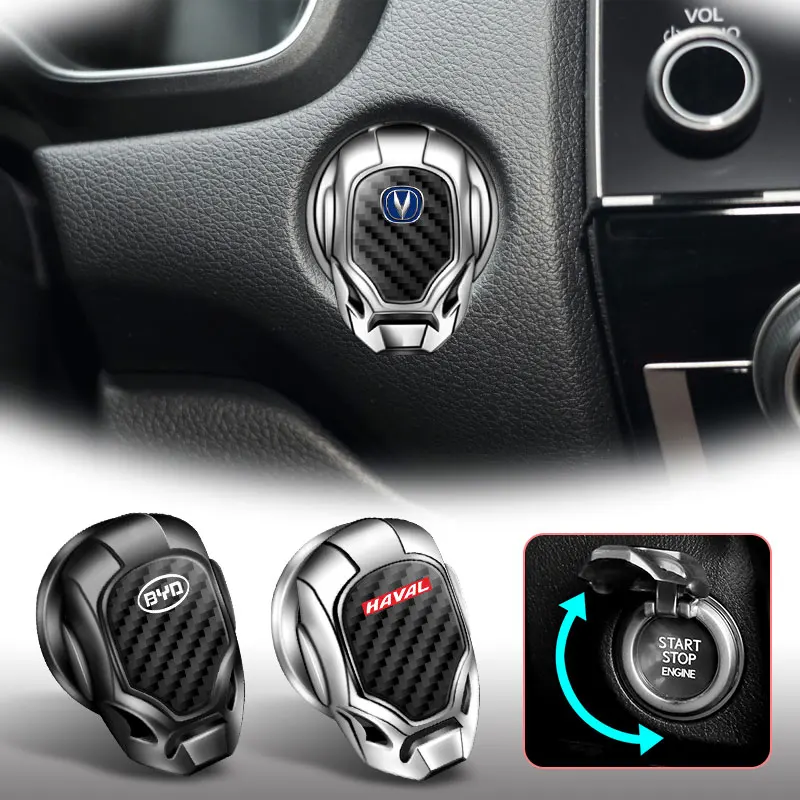 Накладка на кнопку запуска двигателя "One-Click Start Button Cover Decoration Engine Stop" для Nismo R34 Gtr, часы Nissans Tiida Skyline R32 Juke, аксессуары.