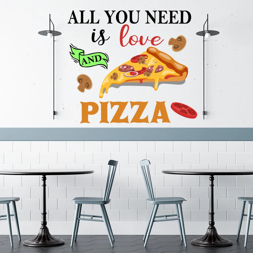 Водонепроницаемые наклейки на стену с изображением пиццы гамбургеров картофеля