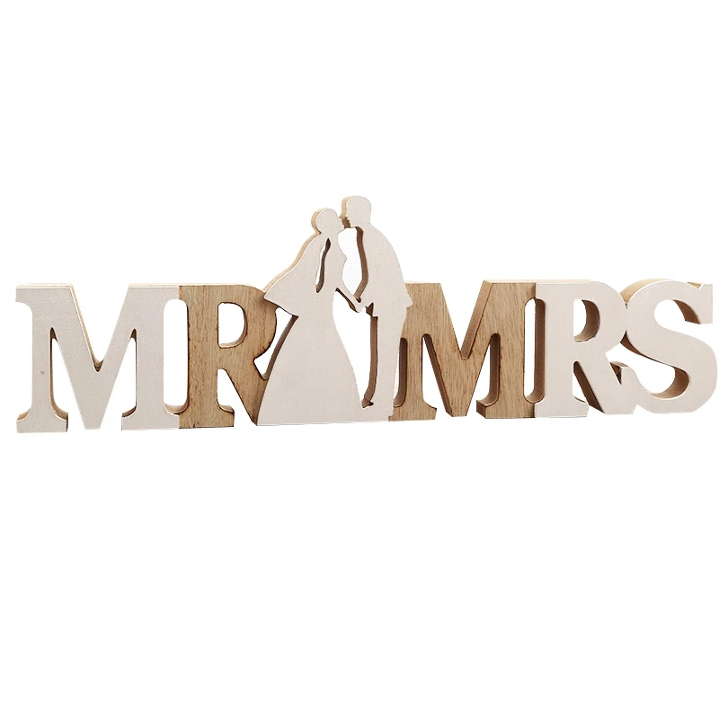 

Wooden Mr And Mrs Signs For Wedding Table Decoration, Wedding Present For Party Table Photo Props Dinner Decoration