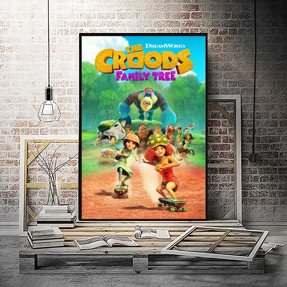 Мультфильм C-Croods аниме постеры липкие белые бумажные принты произведения