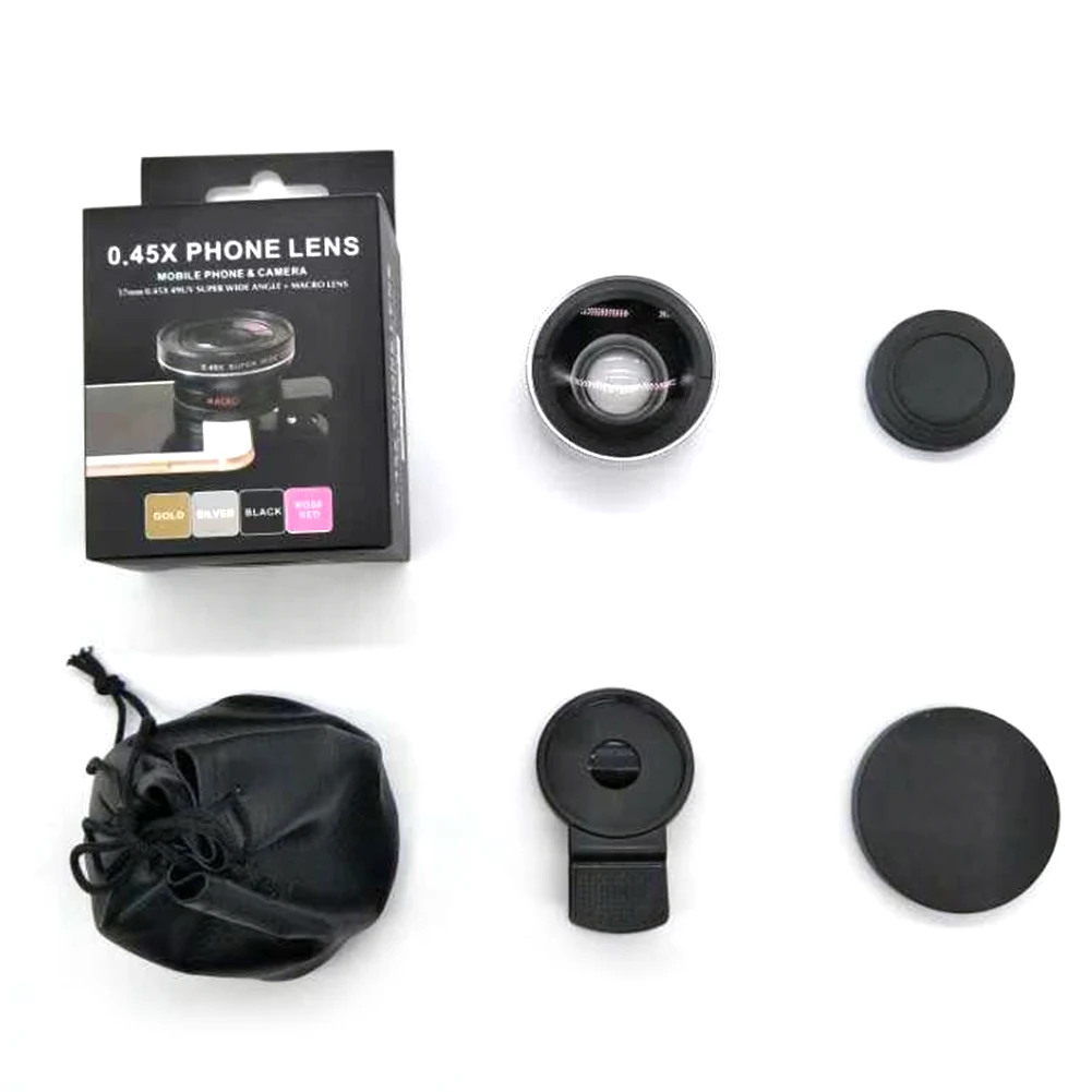 Объектив 2 в 1 универсальный зажим 37 мм фотообъектив Профессиональный 0 45x 49UV Супер