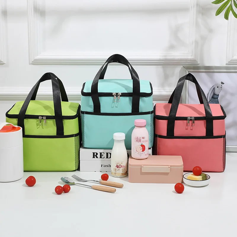 

High Capacity Square Oxford Cloth Lunch Bag Portable Thermal Cooler Tote Picnic Food Container For Women Kids Travel Bento Box