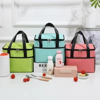 high capacity square oxford cloth lunch bag portable thermal cooler tote picnic food container for women kids travel bento box