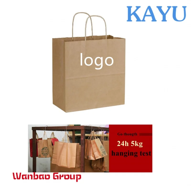 Cheap New Recyclable kraft paper bag with twisted handle reusable shopping paper bags logo printed