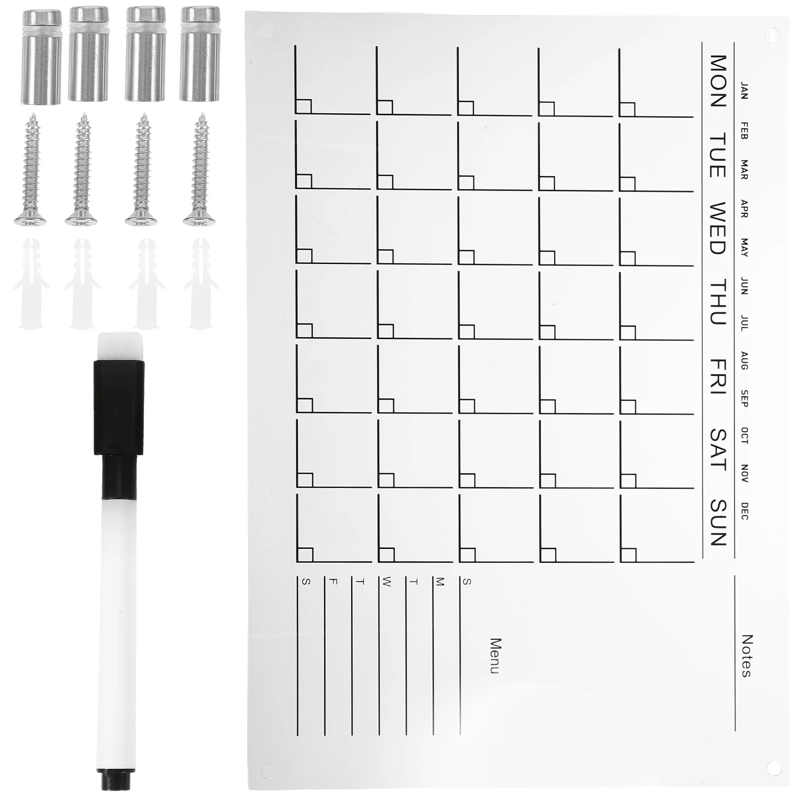 

1 Set of Acrylic Calendar Message Board Wall Month Planner Erasable Hanging Board Weekly Schedule Planner