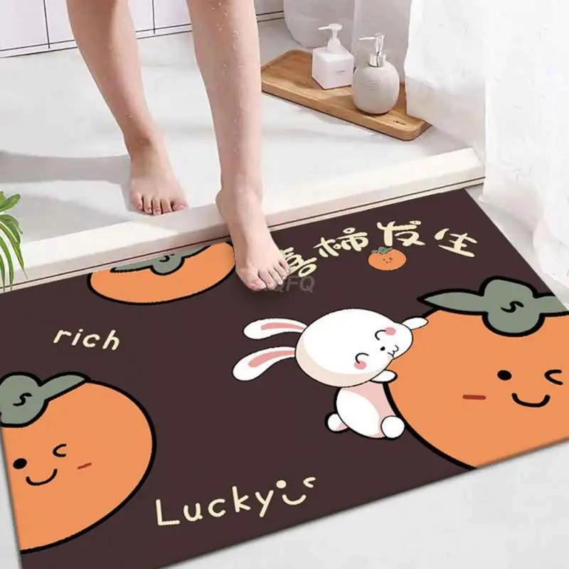 

2023 новогодний коврик для дверей, напольный ковер с кроликом, нескользящий ковер, коврик для входного пола дома, новогодние подарки, искусственное украшение