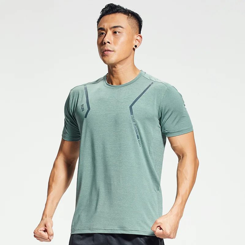 Fitness Gym T Shirts Men Running Sportswear Tee Quick Dry Short Sleeve Breathable Training Workout Outdoor Jogging Tee M-4XL