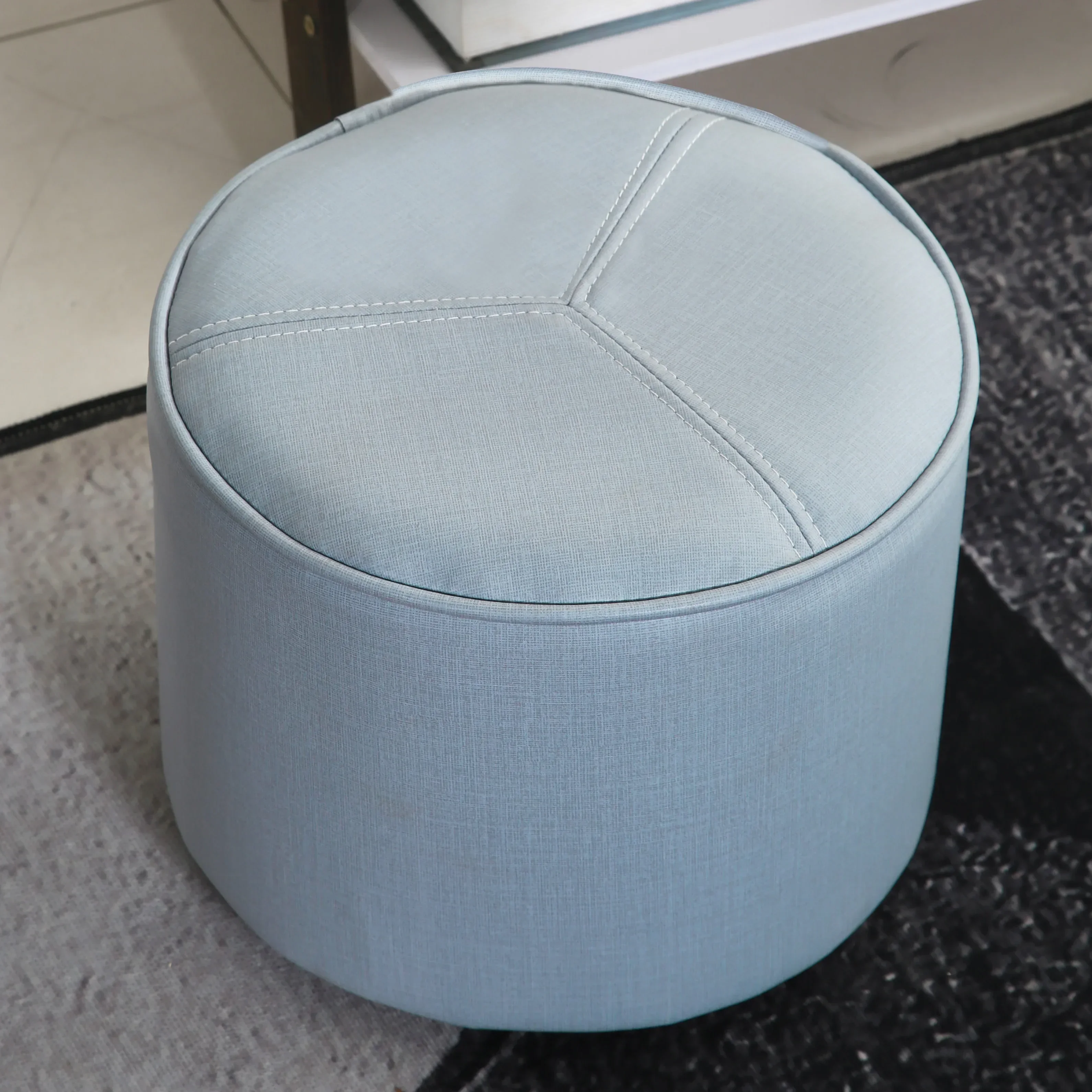 Скандинавский маленький круглый стул креативная Ткань мягкое сиденье диван