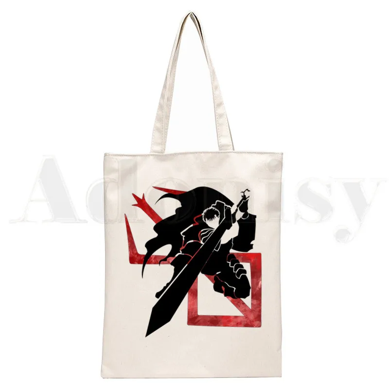 Berserk Guts Manga Swordsman Gatsu Sacrifice Zodd Women Elegant Canvas Bag Handbags Shoulder Bags Casual Shopping Girls Handbag